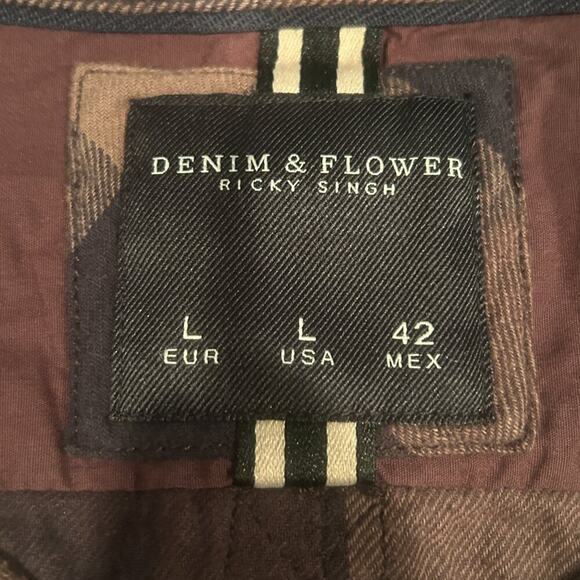 Men's Denim & Flower Long Sleeve Button Down Flannel, Size Large - NWT - Picture 6 of 6